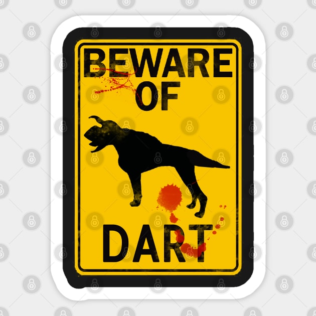 Beware of Dart Sticker by Enko